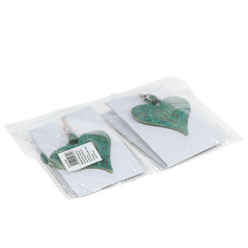 Floristik24 Decorative heart for hanging metal 6 pieces