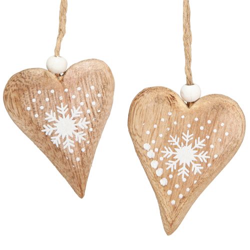 Floristik24 Decorative Hearts for Hanging Christmas Tree Decorations Wood 6cm 8 Pcs