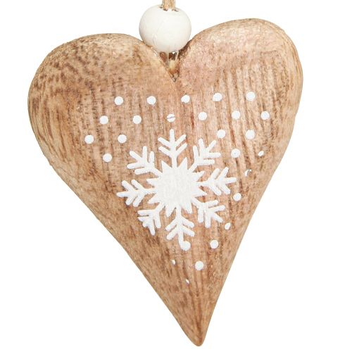 Product Decorative Hearts for Hanging Christmas Tree Decorations Wood 6cm 8 Pcs