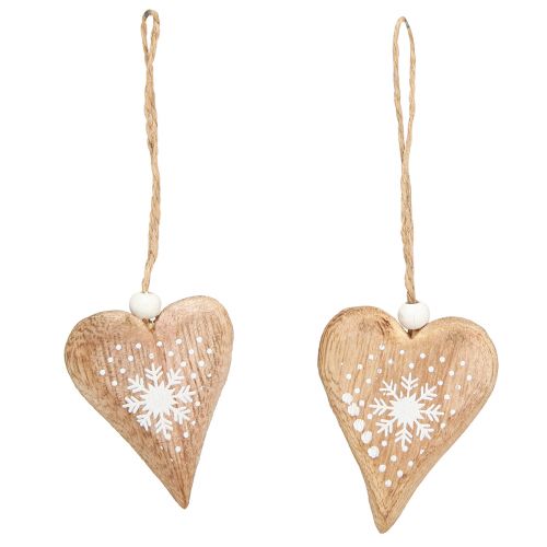 Product Decorative Hearts for Hanging Christmas Tree Decorations Wood 6cm 8 Pcs
