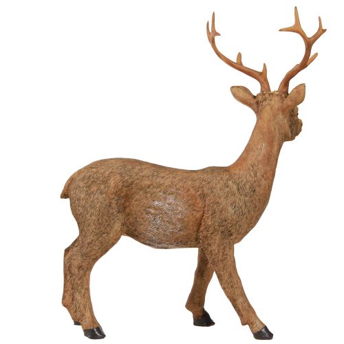Product Decoration Deer Brown in Wood Look 19x8.5x22.5cm 2 pcs