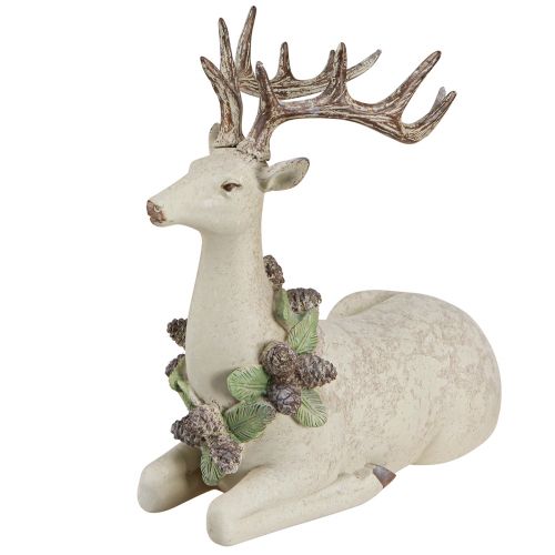 Product Decorative Deer Lying Vintage in Green Brown 30x13x28cm