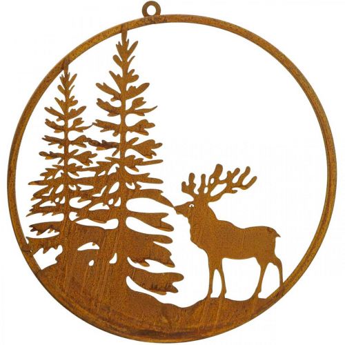 Product Decor ring patina metal ring rust deer wall decoration Ø38cm