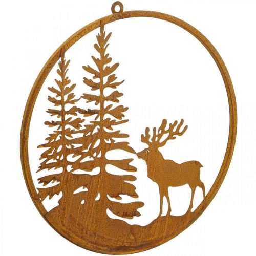 Product Decor ring patina metal ring rust deer wall decoration Ø38cm