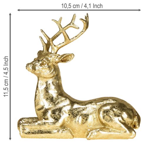 Product Decorative deer lying reindeer figure gold 10.5×7×11.5cm 2 pieces