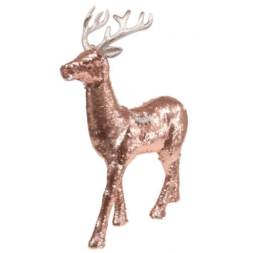 Floristik24 Decorative deer with sequins rose gold H46cm