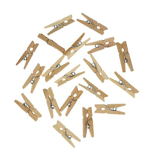 Floristik24 Decorative wooden clips 2.5cm natural 300p