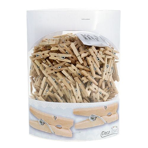 Floristik24 Decorative wooden clips 2.5cm natural 300p