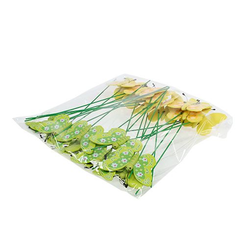 Floristik24 Decorative wooden butterflies on a stick 8cm 24pcs