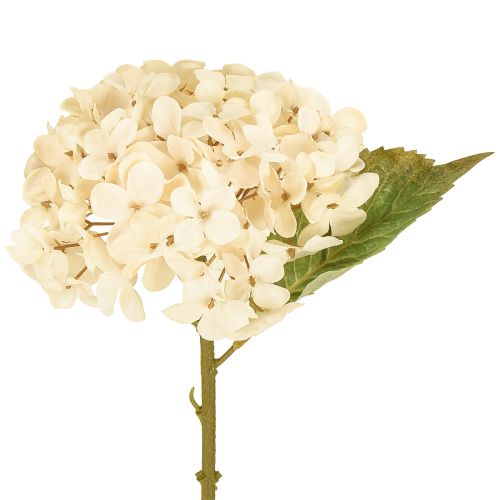 Decorative hydrangeas artificial cream silk flowers 34cm 2pcs