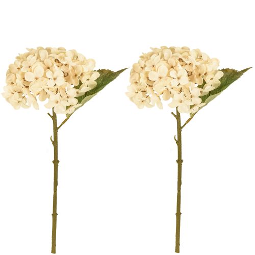 Product Decorative hydrangeas artificial cream silk flowers 34cm 2pcs