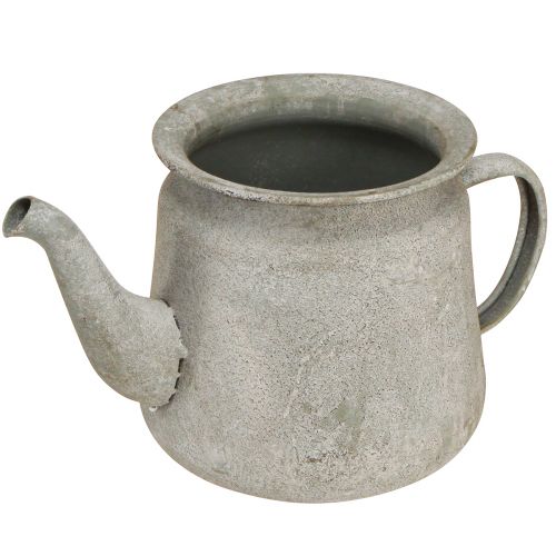 Floristik24 Decorative jug metal vintage teapot grey 24×14×14cm