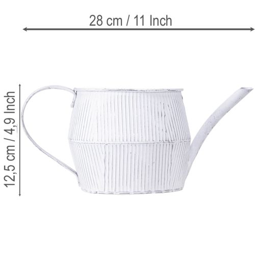 Product Decorative metal jug in white vintage 28cmx13cmx12.5cm
