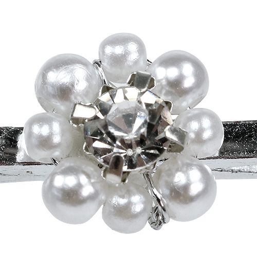 Deco clip with pearl flower 2.5cm 6pcs
