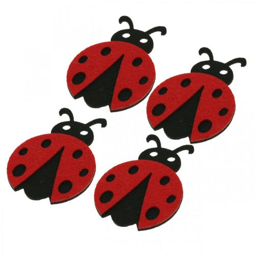 Floristik24 Decorative clips ladybird, spring, lucky beetle for decorating, felt decoration 16 pcs