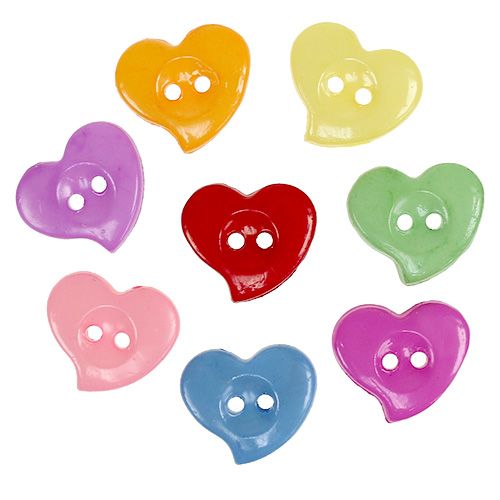 Floristik24 Decorative buttons heart shape Ø2,2cm 200pcs