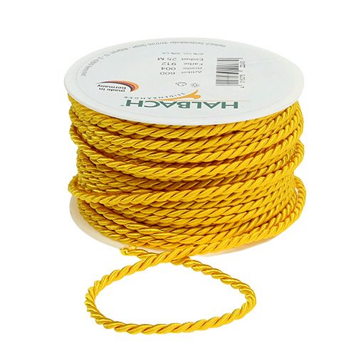 Floristik24 Deco cord in yellow 4mm 25m