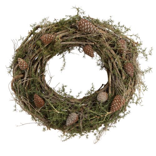 Product Decorative wreath branches and cedar cones wooden wreath natural Ø40cm