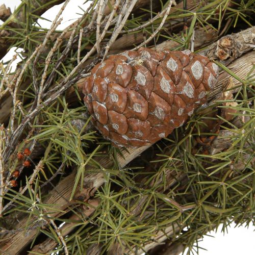 Product Decorative wreath branches and cedar cones wooden wreath natural Ø40cm