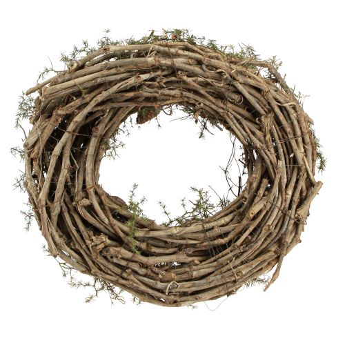 Product Decorative wreath branches and cedar cones wooden wreath natural Ø40cm