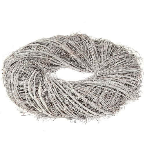Floristik24 Decorative wreath made of elm branches, white-grey washed Ø40cm