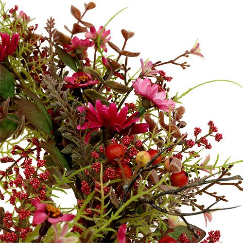 Product Decorative wreath with berries Ø25cm pink