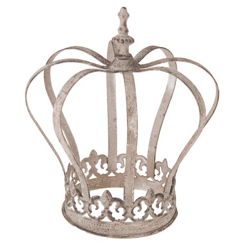 Floristik24 Decorative Crown Vintage Metal Crown Grey Rust Ø19cm H22cm
