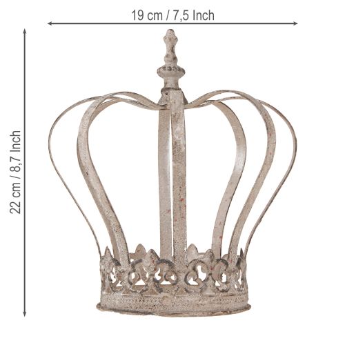 Floristik24 Decorative Crown Vintage Metal Crown Grey Rust Ø19cm H22cm