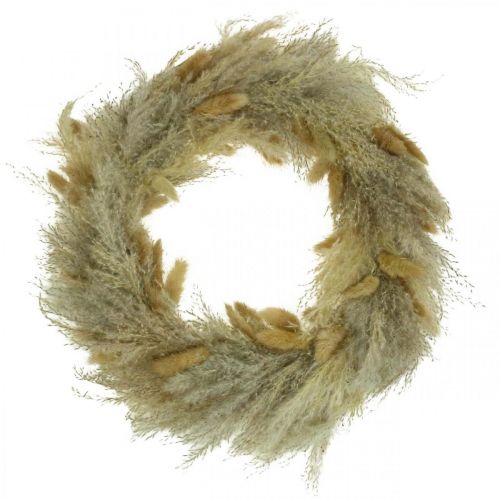 Floristik24 Pampas grass Lagurus door wreath dried flower wreath wreath Ø31cm