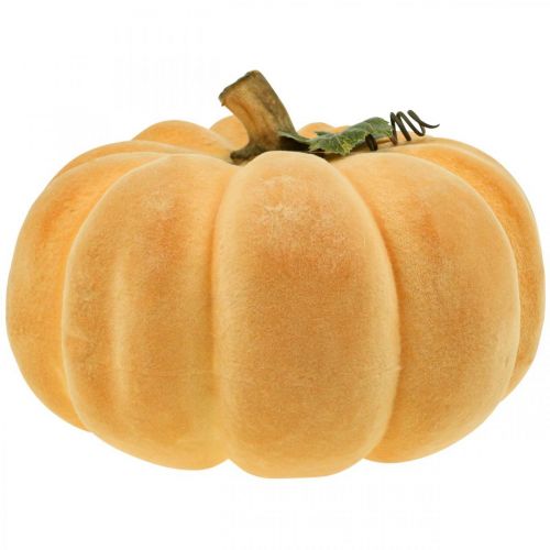 Floristik24 Decorative pumpkin flocked light orange autumn decoration Ø30cm