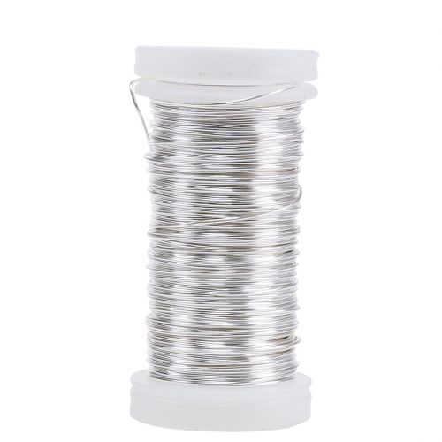 Decorative enameled wire silver Ø0.50mm 50m 100g
