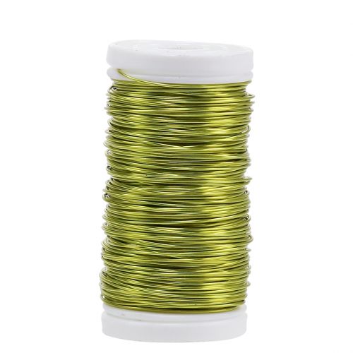 Floristik24 Deco enameled wire lime green Ø0.50mm 50m 100g