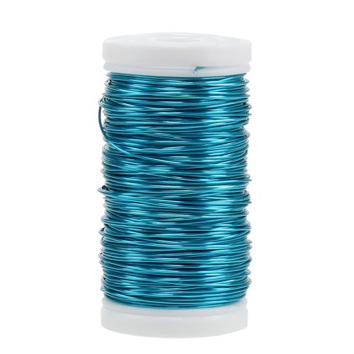 Floristik24 Deco Enamelled Wire Turquoise Ø0.50mm 50m 100g