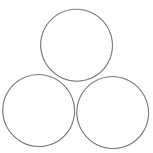 Product Decorative Metal Ring Decorative Ring Scandi Ring Black Ø20.5cm 6 pcs