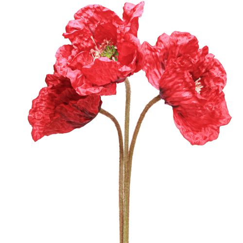 Product Deco Poppy Large Artificial Flowers Red Poppies 88cm 3 Pcs