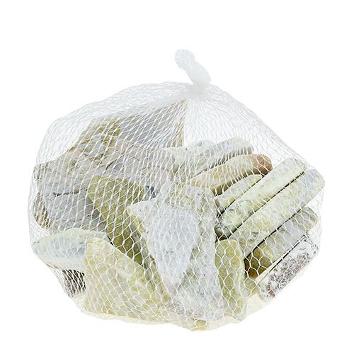 Floristik24 Decorative mosaic stones gray-green matt 3cm - 8cm 1kg