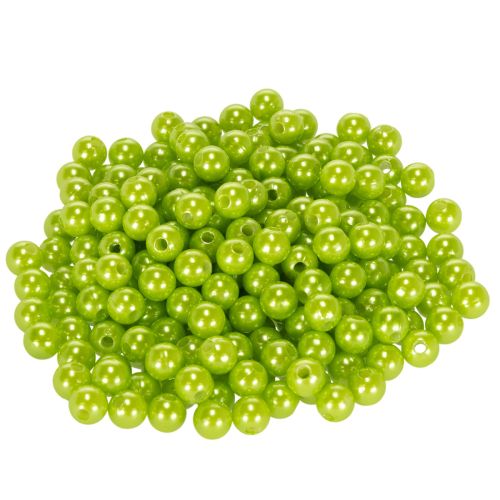 Product Decorative beads, apple green, Ø8mm, 250 pieces