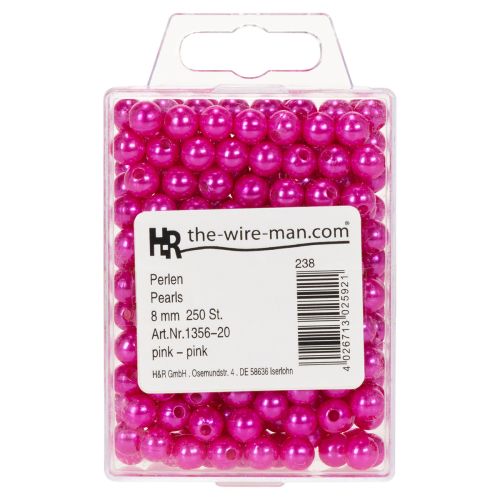 Pink Plastic Craft Beads, 8