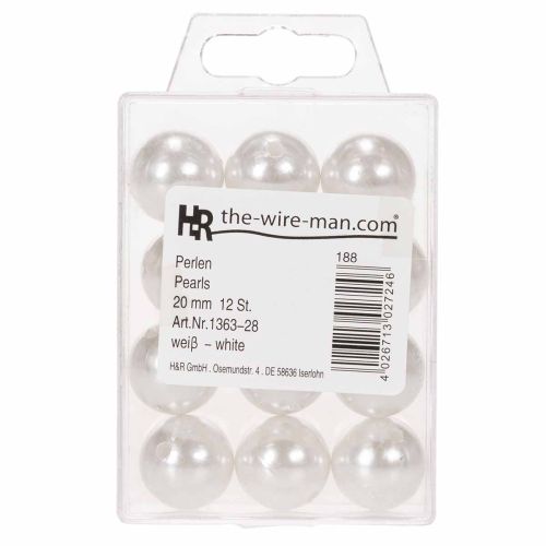 Decorative Beads White Ø20mm