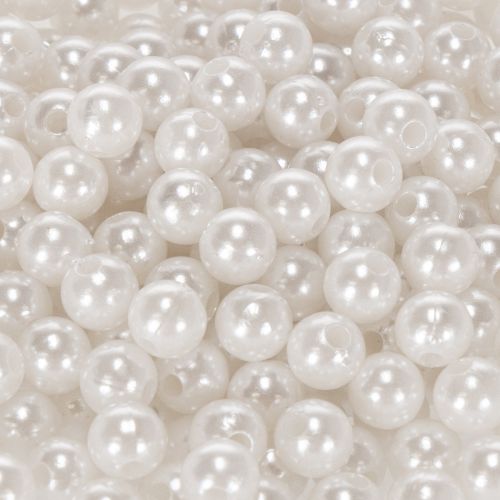 Decorative white beads, Ø8mm, 250 pieces | Floristik24.co.uk