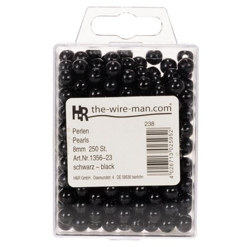 Black Plastic Craft Beads, 8