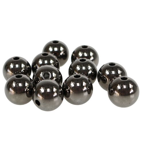 Floristik24 Decorative beads anthracite metallic 14mm 35p