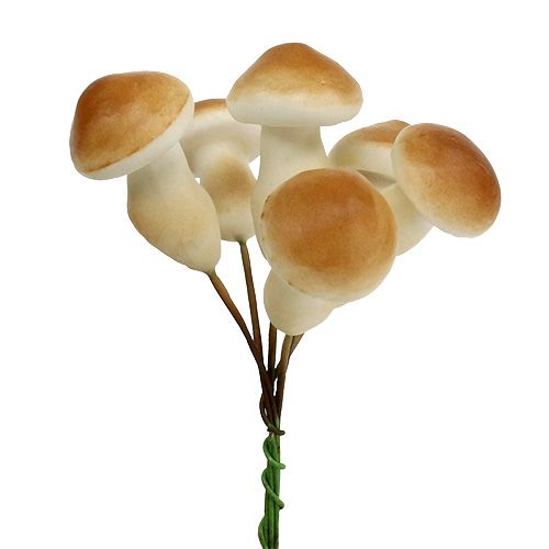 Product Deco mushroom on wire 3cm - 5cm 24p