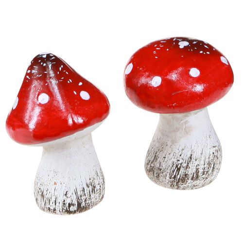 Product Decorative mushrooms toadstools made of ceramic red, white H5cm 6 pcs