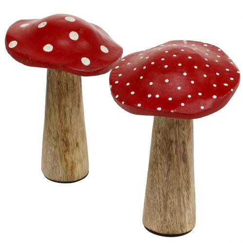 Floristik24 Toadstools made of wood 14cm 6pcs