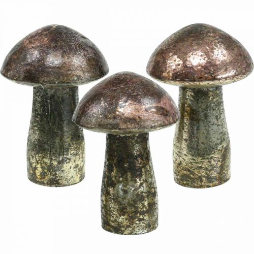 Floristik24 Deco mushrooms glass pink table decoration autumn Ø6.5cm H10cm 3pcs