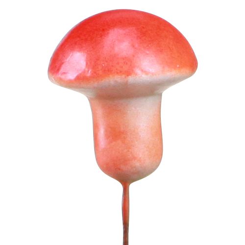 Product Decorative mushrooms on wire red autumn decoration for sticking 7cm 24 pcs