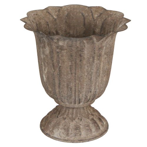 Floristik24 Decorative trophy antique look plant pot grey brown Ø15cm H16cm