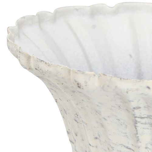 Floristik24 Decorative Cup Antique White Metal Goblet Shabby Chic Ø12cm H12cm