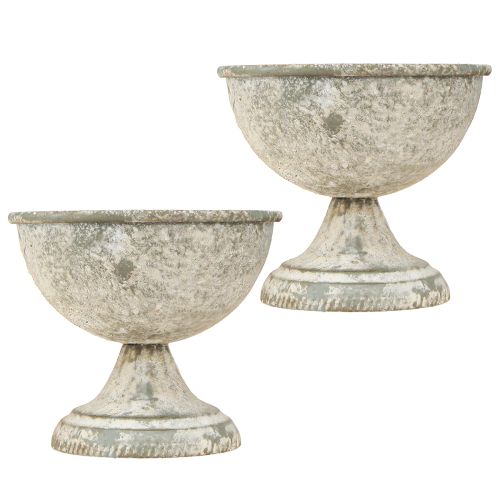 Product Decorative trophy metal goblet in antique Ø12cm H10.5cm 2pcs